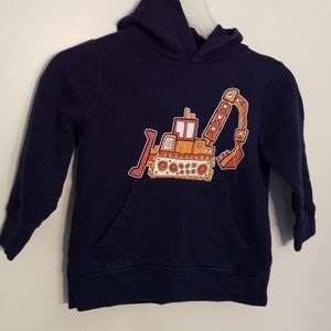 Navy excavator hooded sweatshirt with pocket